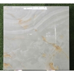 Gạch lát nền Ấn Độ 80x80 đá bóng kiếng màu trắng vân vàng nhạt có sẵn tại kho