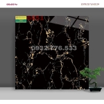 Gạch 60x60 màu đen chớp vân cam mã 6651