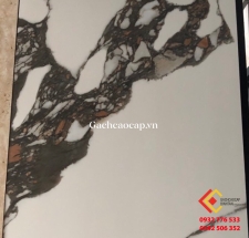Gạch bóng kiếng 600x1200 đá marble trắng vân nâu đen