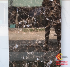 Gạch 600x1200 bóng kiếng nhập khẩu đá marble đen có vân