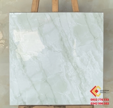 Gạch bóng kiếng 60x60 trắng vân xanh rêu