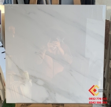 Gạch bóng kiếng cao cấp 60x60 đá marble trắng vân khói