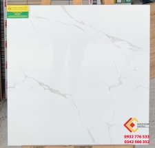 Gạch men bóng 60x60 đá marble trắng vân xám