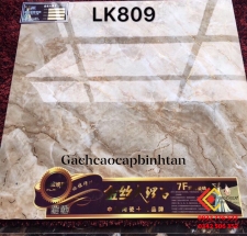 Gạch bóng kiếng khắc kim 80x80 vân đá nâu tự nhiên