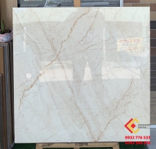 Gạch bóng kiếng 80x80 đá marble trắng vân nâu tự nhiên