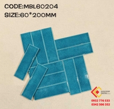 Gạch trang trí chính hãng 60x200 men rạn nứt màu xanh dương