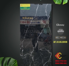 Mẫu gạch vân đá cao cấp 80x160 Apodio Nero Marquina màu đen vân trắng