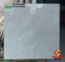 Gạch 80x80 Trắng Xám Vân Đá Nhẹ Bóng Kiếng Việt Nam