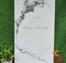 Gạch ốp phòng ngủ 60x120 màu trắng vân xám tinh tế quý phái cho không gian 