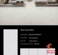 GẠCH KHỔ LỚN 90X180 NEW CLOUD XÁM ĐÁ NUNG KẾT