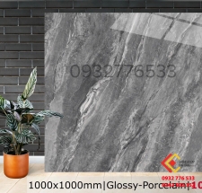 Gạch 100x100 màu xám sọc trắng bóng kiếng 1008