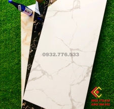 Gạch 60x120 đá marble màu trắng vân xám