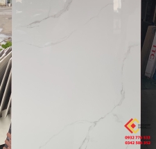 Gạch đá bóng kiếng 60x120 khổ lớn màu trắng vân mây nhẹ 