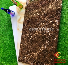 Gạch 60x120 màu nâu bóng kiếng marble