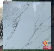 Gạch 60x60 màu trắng đá bóng kiếng vân mây sang trọng cho ngôi nhà