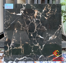 Gạch 60x60 marble đen vân cam sang trọng