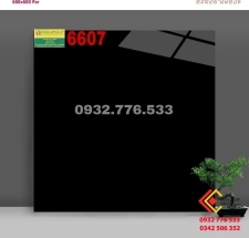 Gạch 60x60 màu đen đá bóng kiếng không hoa văn mã 6607