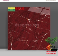 Gạch 60x60 màu đỏ đô sọc trắng mã 6616