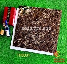 Gạch 80x80 đá bóng kiếng màu nâu chớp mã TP8031