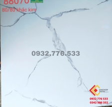 Gạch 80x80 đá khắc kim màu trắng mã 88070