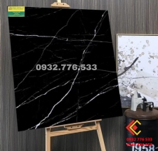 Gạch 80x80 màu đen bóng sọc trắng mã D811