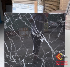 Gạch 80x80 màu đen vân trắng tia chớp
