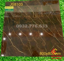 Gạch 80x80 màu nâu vân rạn nứt bóng kiếng mã JS8103