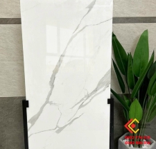 Gạch khổ lớn 60x120 màu trắng vân xám khói nhẹ giá rẻ HCM