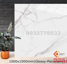 Gạch lát nền catalan 100x100 màu trắng vân mây 1001
