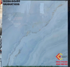 Gạch 60x60 màu xanh ngọc đá bóng kiếng lát nền phòng khách thoáng mát